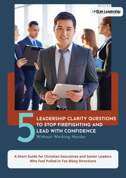 Cover of the free guide: 5 Leadership Clarity Questions to Stop Firefighting and Lead with Confidence